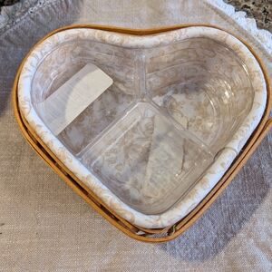 Vtg Longaberger 2000/2001 Little Love Sweetheart Heart Basket Jewelry Organizer